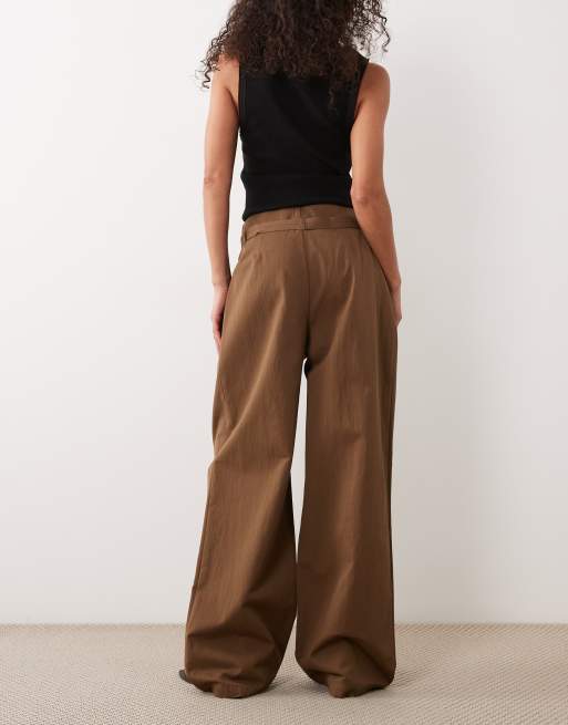 Mango cotton rich cuffed pants in olive, 5 of 5