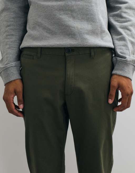 Mango cotton rich slim fit trousers in khaki, 4 of 5