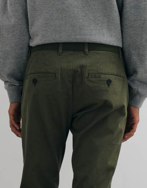 Mango cotton rich slim fit trousers in khaki, 5 of 5