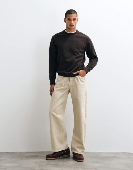 Mango cotton rich sweatshirt in brown, 2 of 5