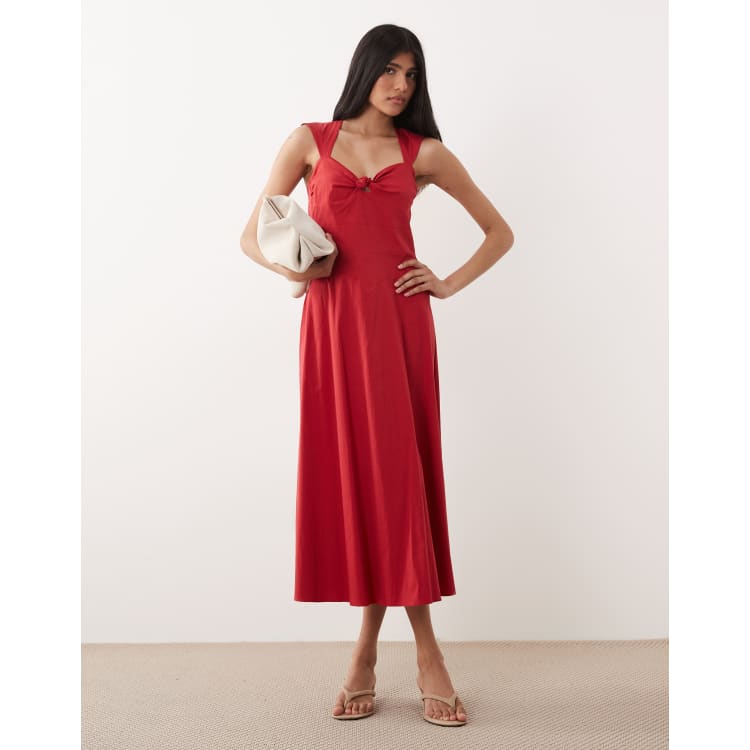 red cotton sleeveless dress UNTUCKit | Stretch Cotton Sleeveless Cordelia Shirt Dress