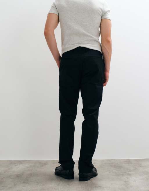 Mango cotton rich tailored tapered trouser in black, 5 of 5