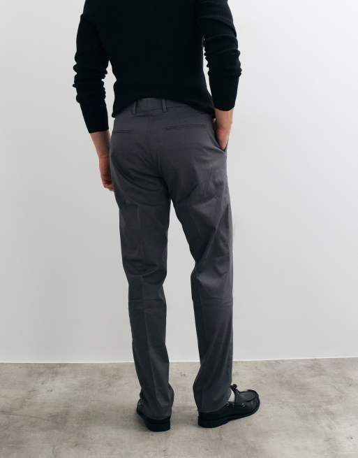 Mango cotton rich tailored tapered trouser in dark gray, 5 of 5