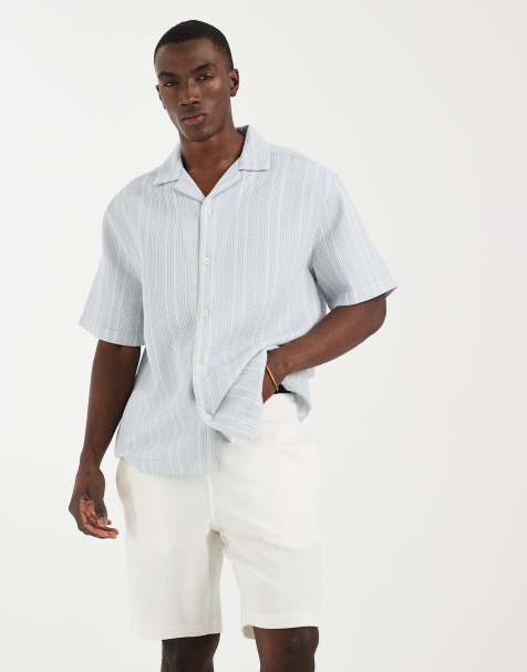 Mango cotton rich textured knit shorts in white - view 1