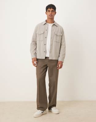 Mango Cotton Shacket In Neutral