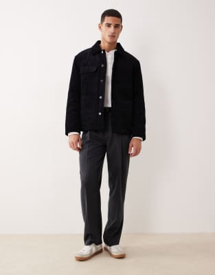 Mango Cotton Shacket In Black