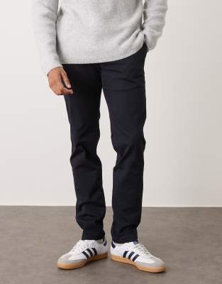 Mango Cotton Slim Fit Pants In Blue