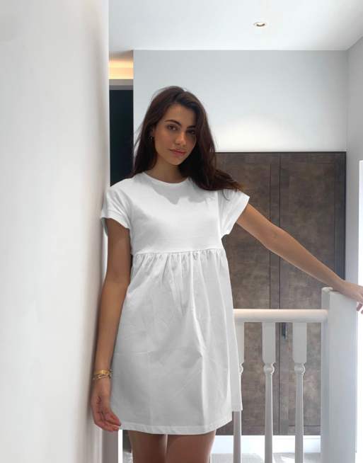 Cotton white t shirt hot sale dress