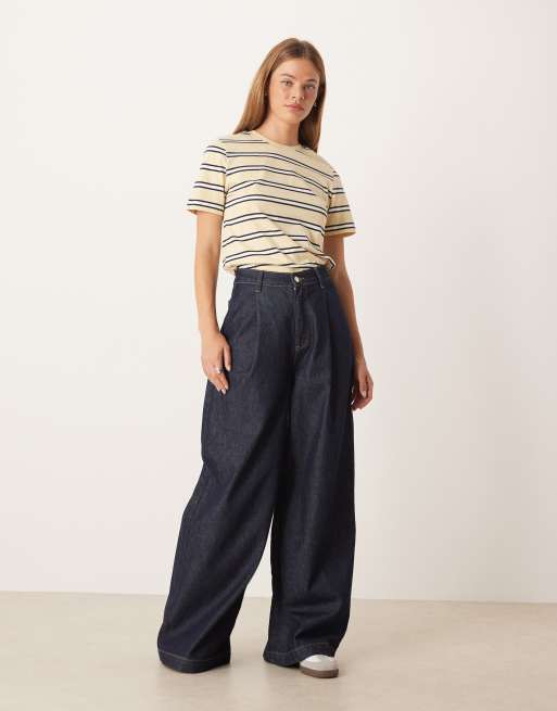 Mango cotton stripe t-shirt in yellow and brown stripe, 3 of 4