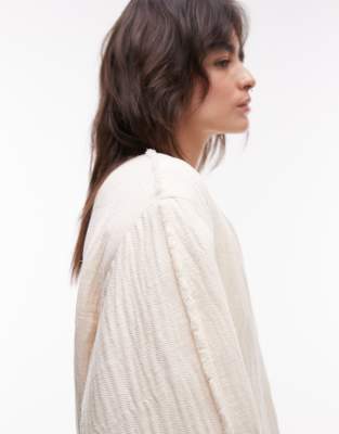 Mango Cotton Structured Drop Shoulder Jacket