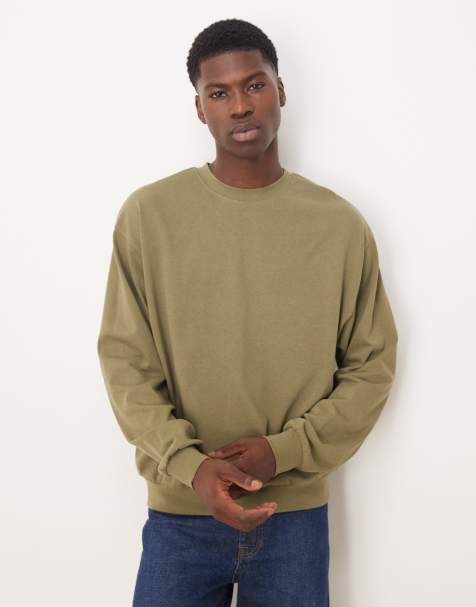 Mango cotton sweatshirt in khaki - view 1