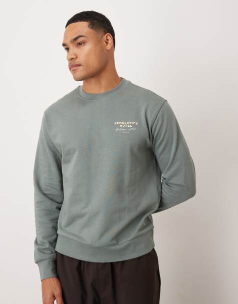 Mango cotton sweatshirt with Seoul graphic in green - view 1