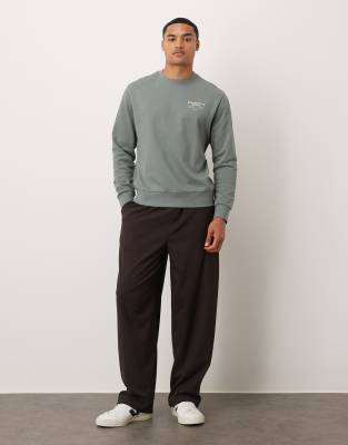 Mango Cotton Sweatshirt With Seoul Graphic In Gray