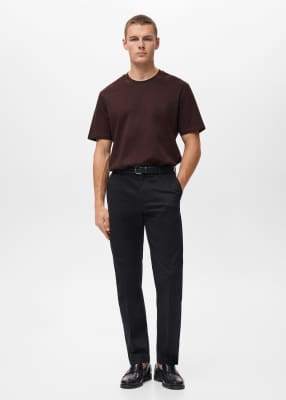 Mango Cotton T-shirt In Brown