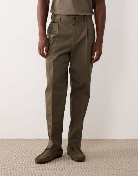 Mango cotton tailored trouser in brown - view 1