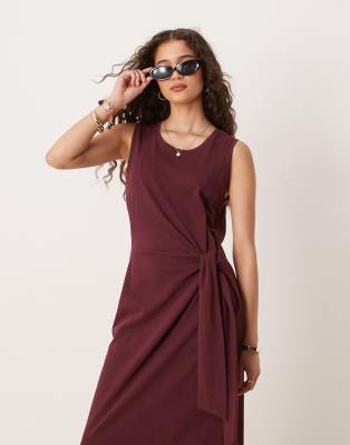 Mango Cotton Tie Waist Midaxi Dress