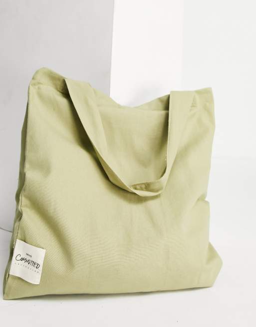 Mango cotton tote bag in khaki