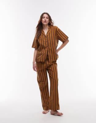 Mango Cotton Wide Leg Pajama Pants