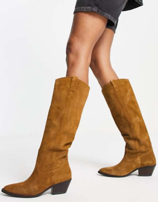 Knee Cowboystiefel Mango Mango Cowboystiefel Leder Damen