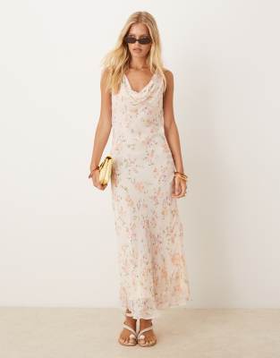 Mango Cowl Neck Midi Dress