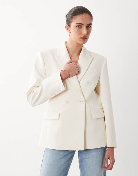 Mango - Cremefarvet blazer med statement-skuldre - view 1