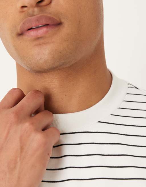 Mango - Cremefarvet langærmet T-shirt med striber, 5 af 5