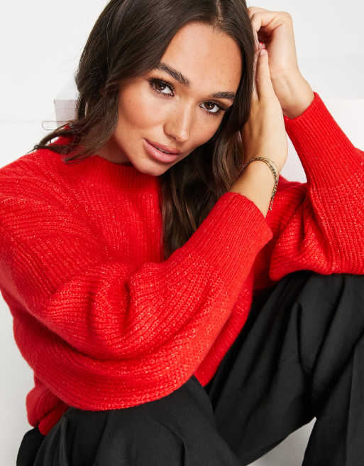 Mango red sweater sale