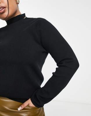 Mango Crew Neck Sweater In Black