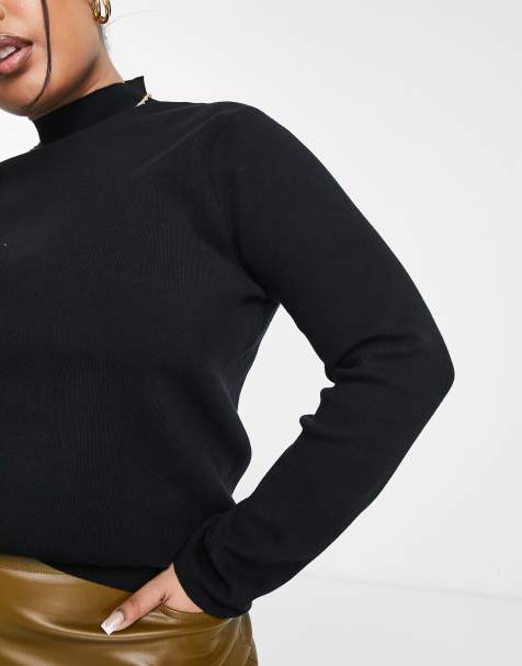 Mango crew neck sweater in black - view 1