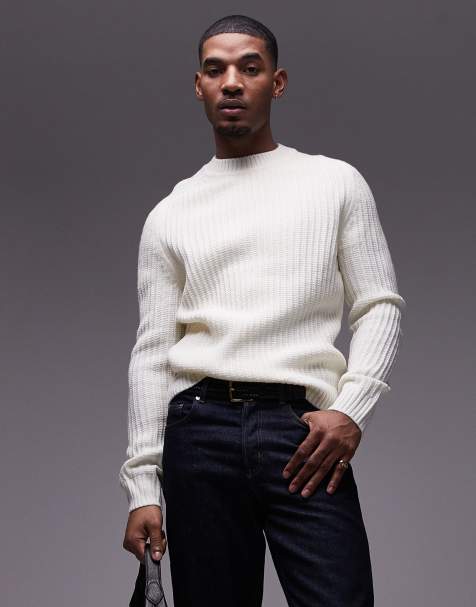 Mango crew neck sweaters in ecru - view 1