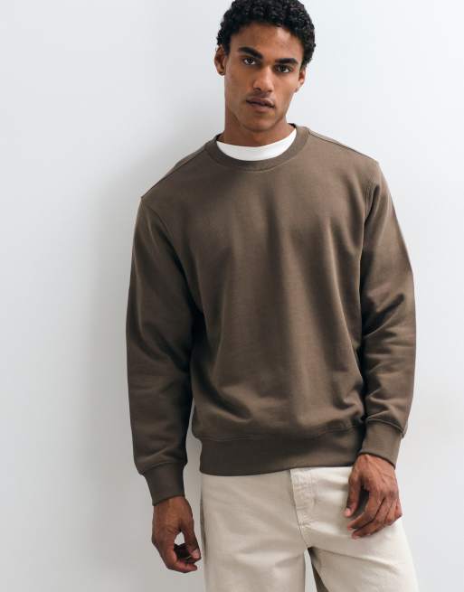 Mango crew neck sweatshirt in brown, 3 of 5
