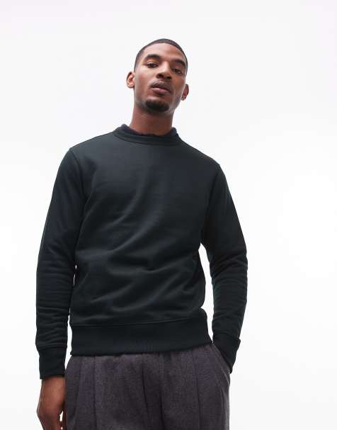 Mango crew neck sweatshirt in dark green - view 1