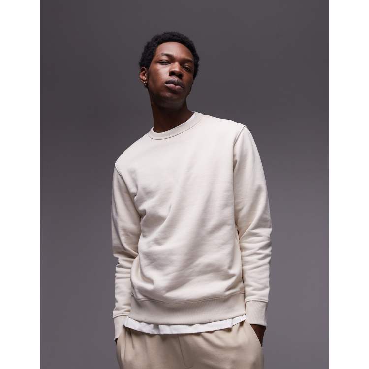 Mango crewneck sweatshirt in beige | ASOS