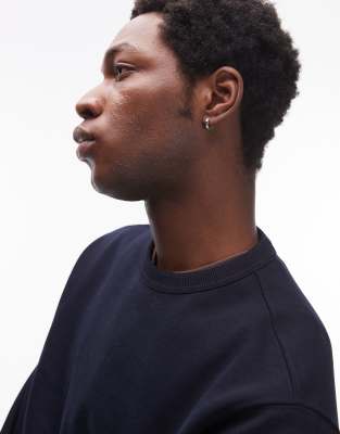 Mango Crewneck Sweatshirt In Navy