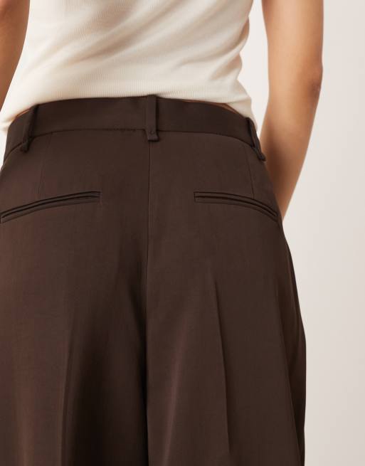 Mango – Cris Capsule – Elegante Hose in Braun mit Falten vorne, Kombiteil, 5 von 5