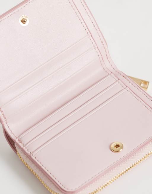 Mango croc effect small wallet in pastel pink, 2 of 3
