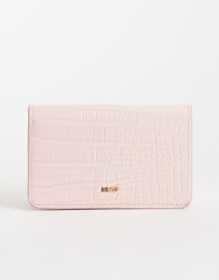 Mango Croc Effect Wallet In Pink