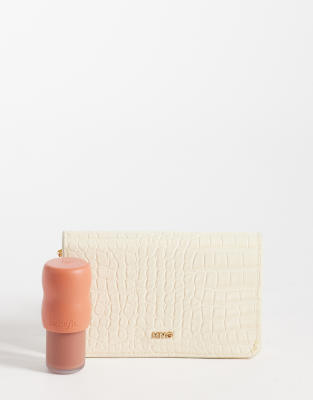 Mango Croc Effect Wallet In Yellow
