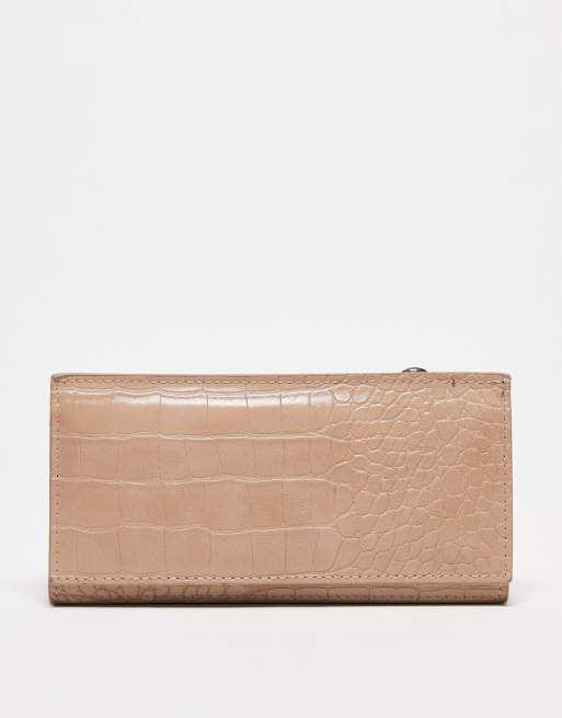 Mango croc wallet with charm in pink
