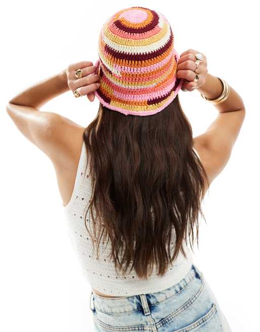 Mango crochet bucket hat in multi | ASOS display picture 3