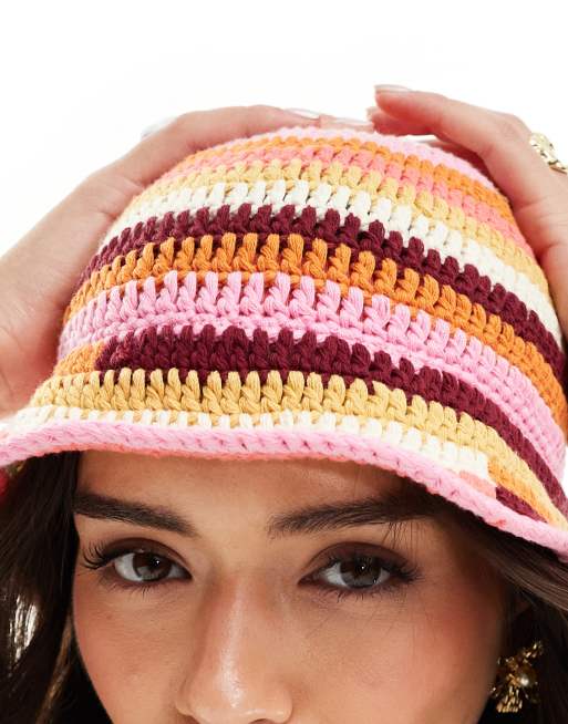 Mango crochet bucket hat in multi | ASOS display picture 1