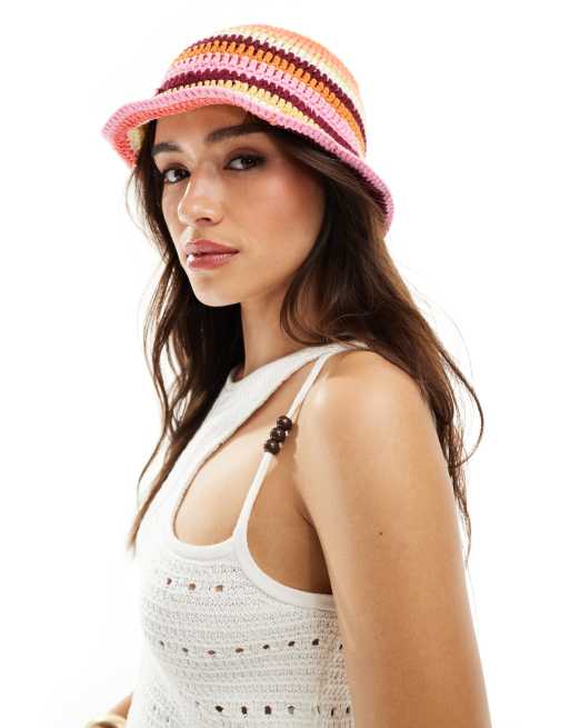 Mango crochet bucket hat in multi | ASOS display picture 2