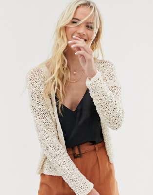cream crochet jumper