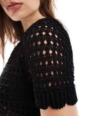 マノフ MANOF CHROCHET LIKE KNIT （BLACK） マノフ MANOF CHROCHET LIKE KNIT （BLACK） - ファッション通販