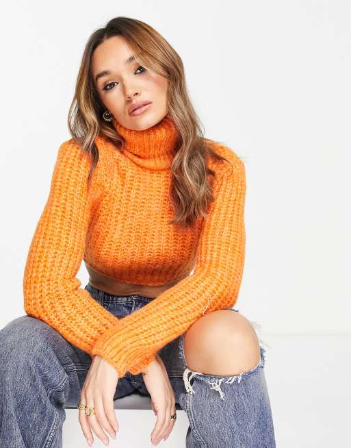 Mango Cropped coltrui in oranje ASOS