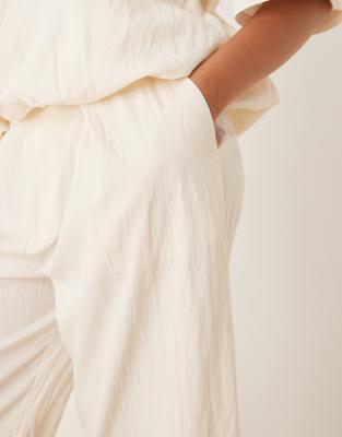Mango Cropped Elastic Waistband Pants
