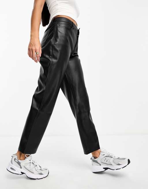 Leather on sale joggers mango