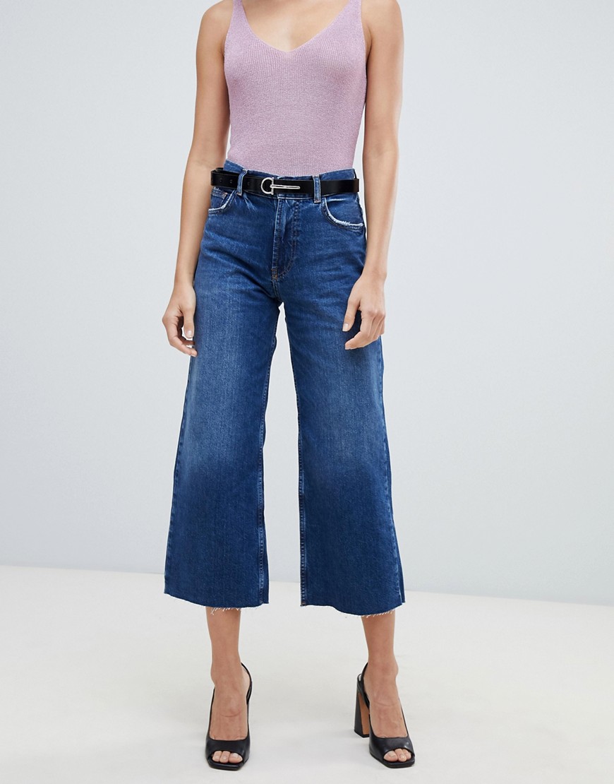 Mango cropped jeans-Navy