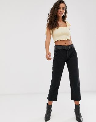 fit and flare cropped jeans