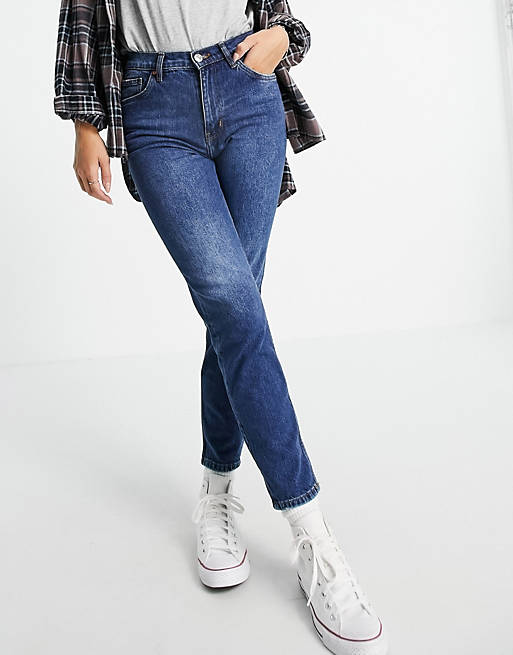 Mango - Cropped mom jeans in blauw